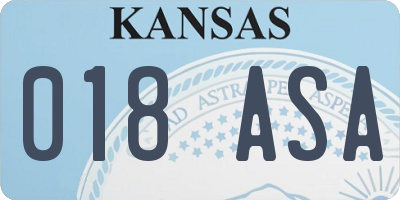 KS license plate 018ASA