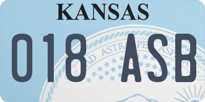 KS license plate 018ASB