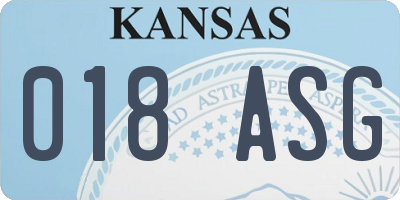 KS license plate 018ASG