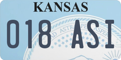 KS license plate 018ASI