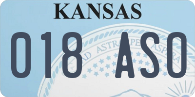KS license plate 018ASO