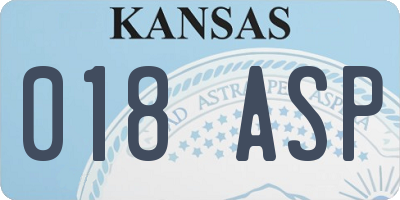 KS license plate 018ASP