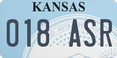 KS license plate 018ASR