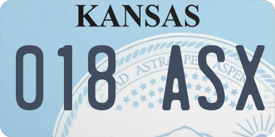 KS license plate 018ASX