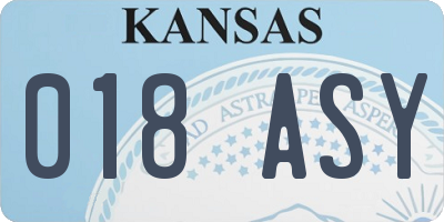 KS license plate 018ASY