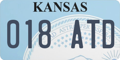 KS license plate 018ATD