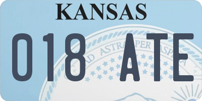 KS license plate 018ATE