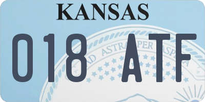 KS license plate 018ATF