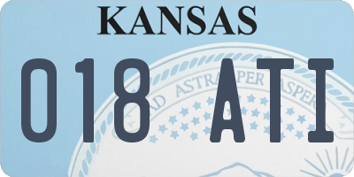 KS license plate 018ATI