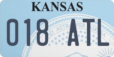 KS license plate 018ATL
