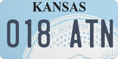 KS license plate 018ATN