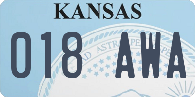 KS license plate 018AWA