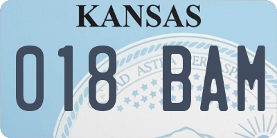 KS license plate 018BAM