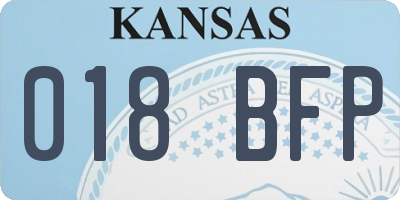 KS license plate 018BFP