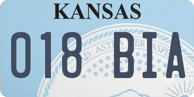 KS license plate 018BIA