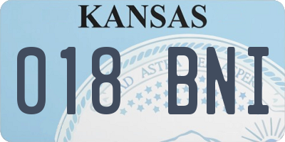 KS license plate 018BNI