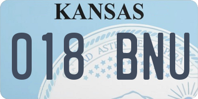 KS license plate 018BNU