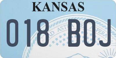 KS license plate 018BOJ