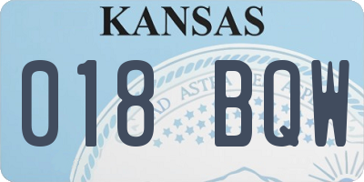KS license plate 018BQW