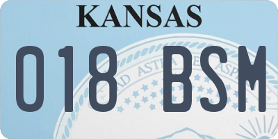 KS license plate 018BSM