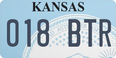 KS license plate 018BTR