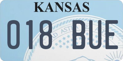 KS license plate 018BUE