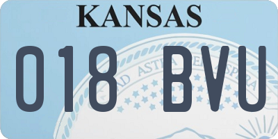 KS license plate 018BVU