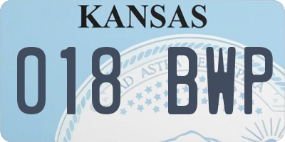 KS license plate 018BWP
