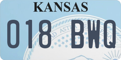 KS license plate 018BWQ