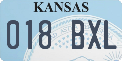KS license plate 018BXL