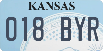 KS license plate 018BYR