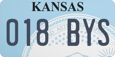 KS license plate 018BYS