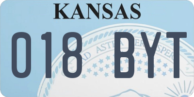 KS license plate 018BYT
