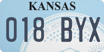 KS license plate 018BYX