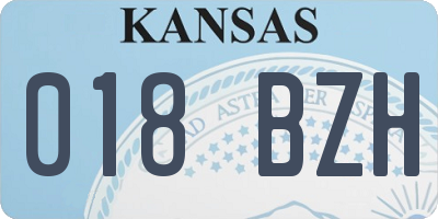 KS license plate 018BZH