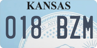 KS license plate 018BZM