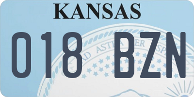 KS license plate 018BZN
