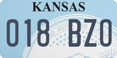 KS license plate 018BZO