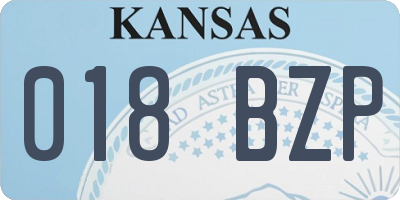 KS license plate 018BZP