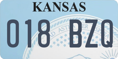 KS license plate 018BZQ