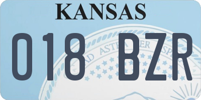 KS license plate 018BZR