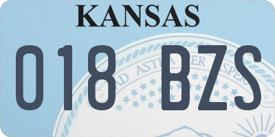 KS license plate 018BZS