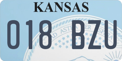 KS license plate 018BZU