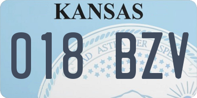 KS license plate 018BZV