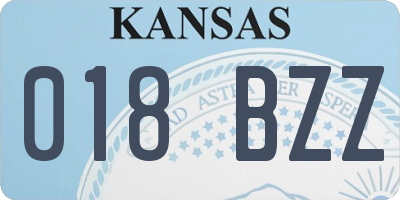KS license plate 018BZZ
