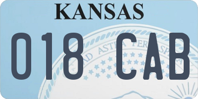 KS license plate 018CAB