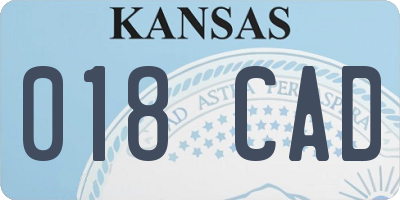 KS license plate 018CAD