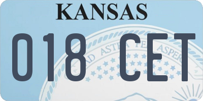 KS license plate 018CET