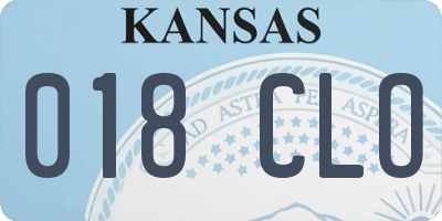 KS license plate 018CLO