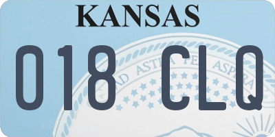 KS license plate 018CLQ